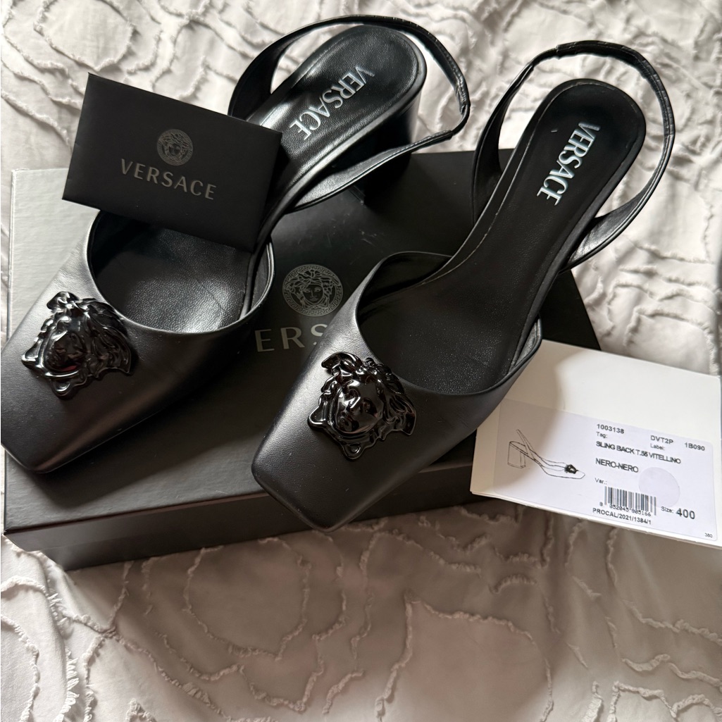 Versace Medusa Slingback Heels Like New! Size 9